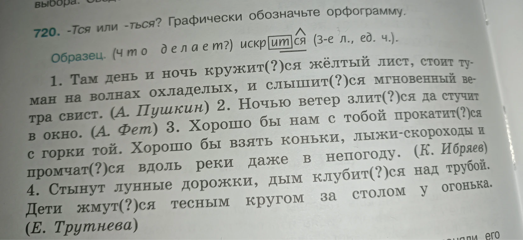 720. -Тся или -ться? Графически обозначьте орфограмму.