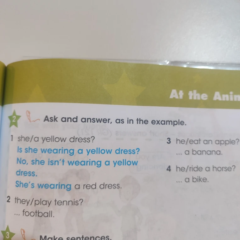 Ask and answer, as in the example.