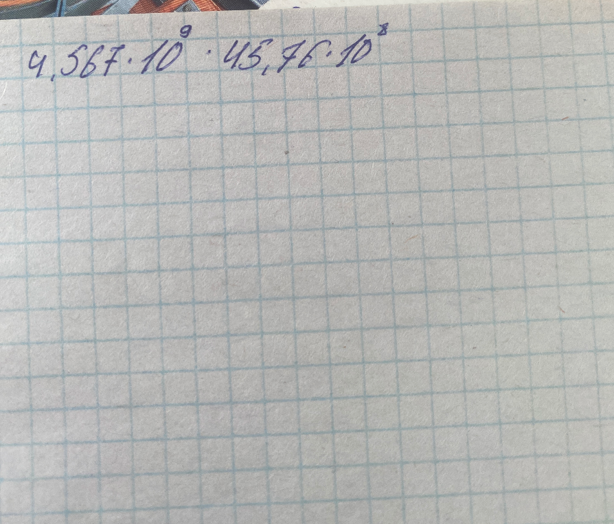 4,567 · 10⁹ · 45,76 · 10⁸