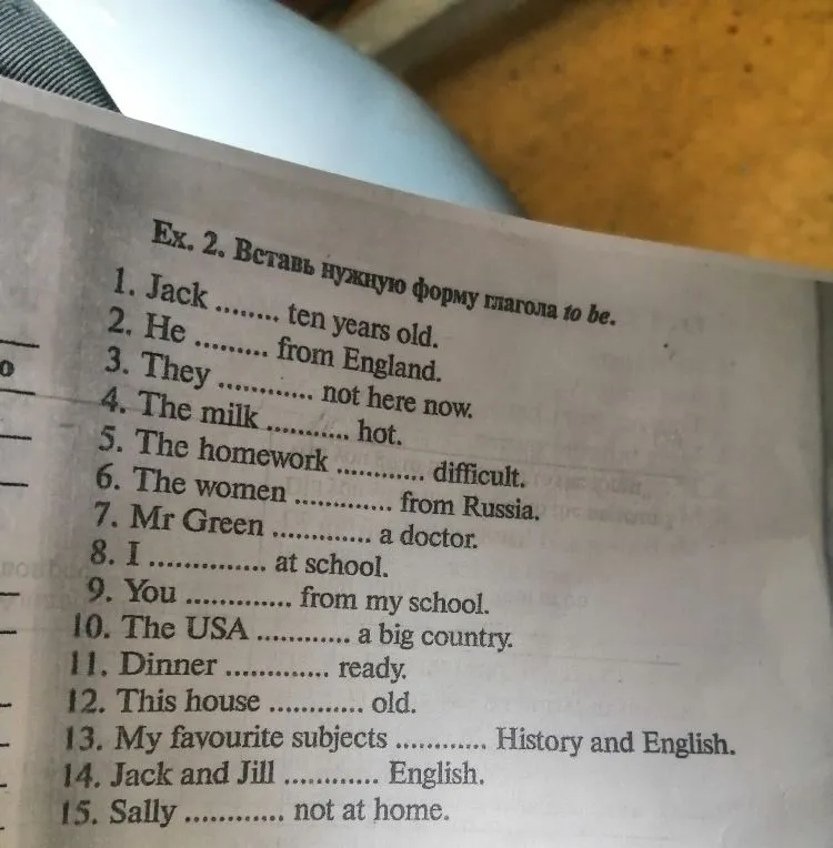 Ex. 2. Вставь нужную форму глагола to be.