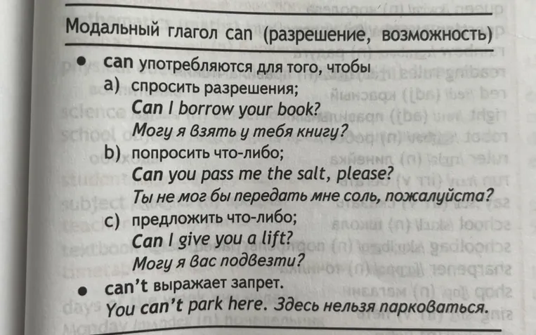 Модальный глагол can (разрешение, возможность)