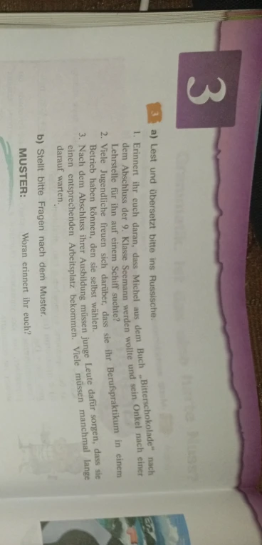 a) Lest und übersetzt bitte ins Russische.