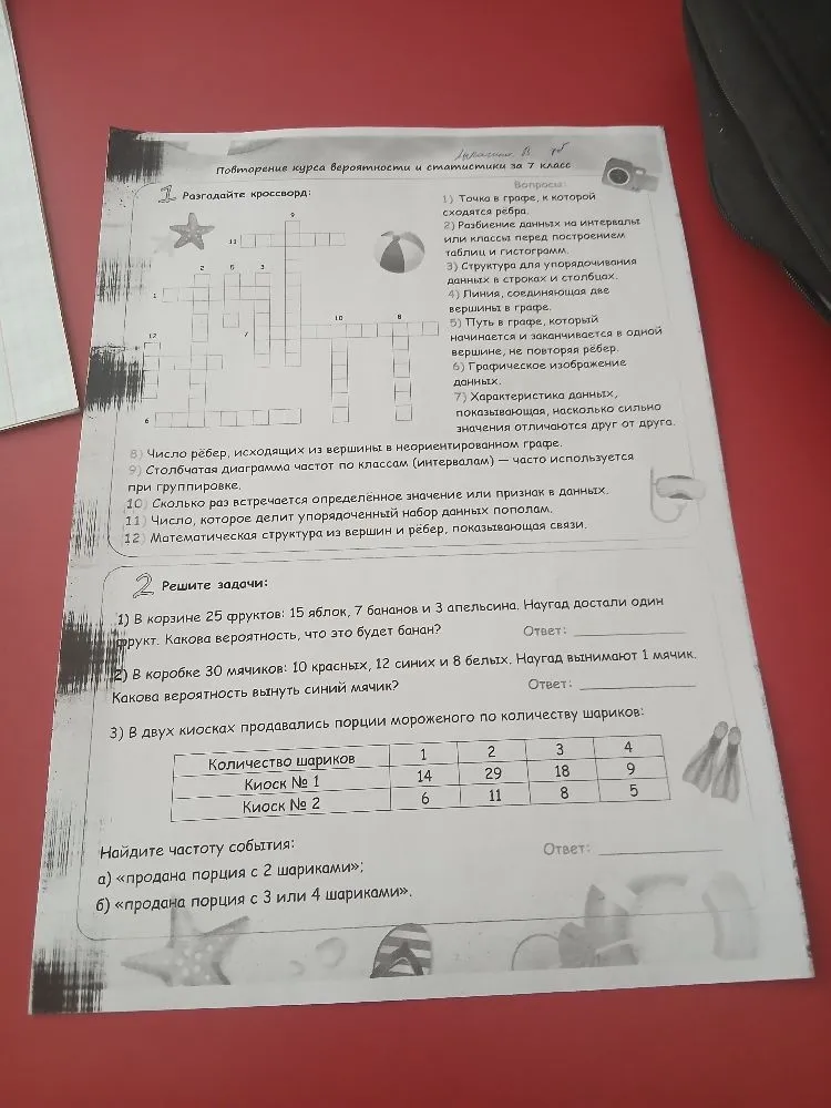 Разгадайте кроссворд: 1) Точка в графе, к которой сходятся ребра.