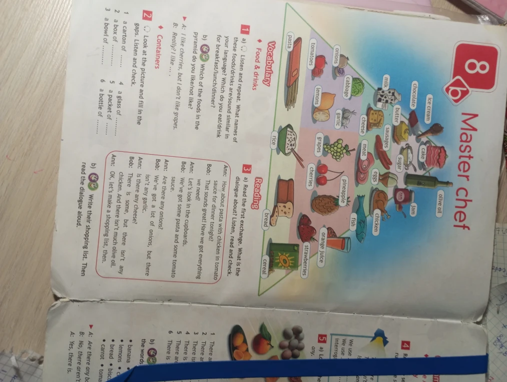 2. Look at the picture and fill in the gaps. Listen and check. 1 a carton of ...