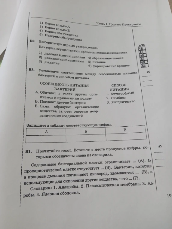 Б2. Выберите три верных утверждения.