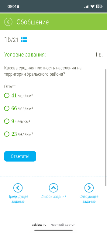 Какова средняя плотность населения на территории Уральского района?