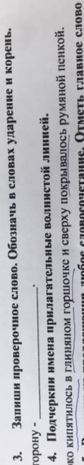 3. Запиши проверочное слово. Обозначь в словах ударение и корень.