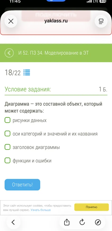 Диаграмма — это составной объект, который может содержать: