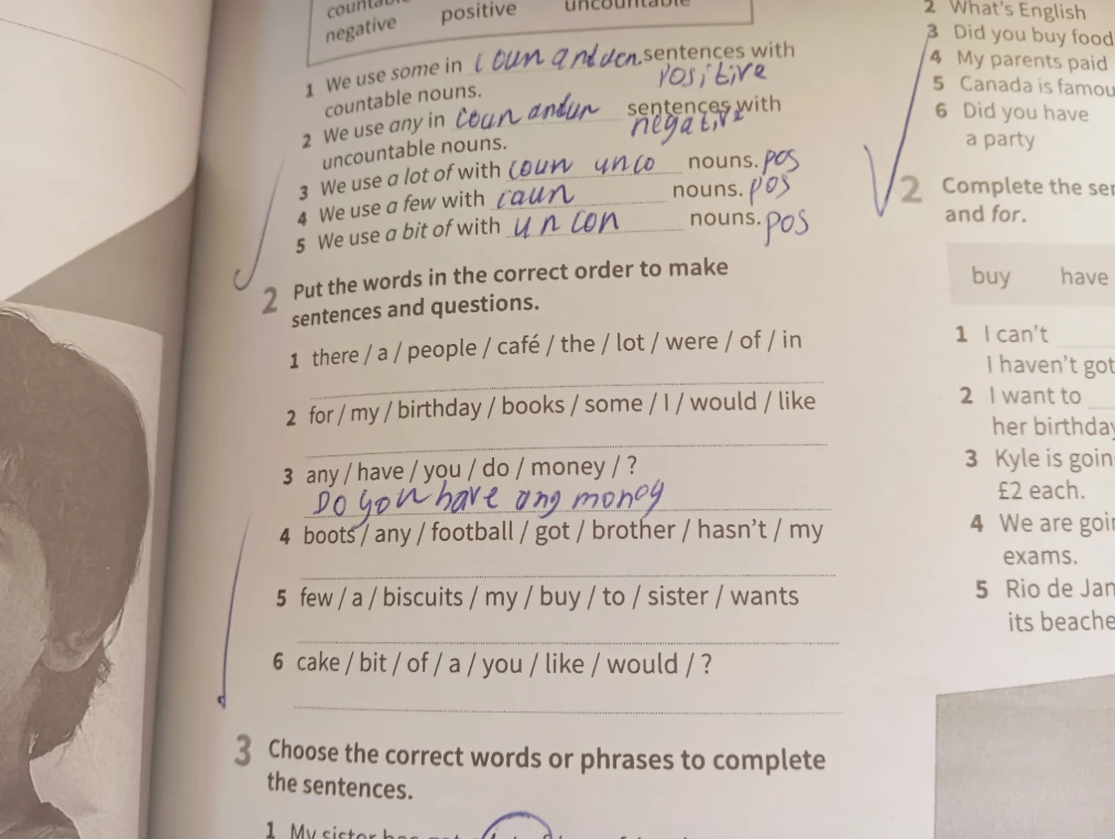 Put the words in the correct order to make sentences and questions.