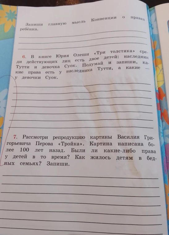 Запиши главную мысль Конвенции о правах ребёнка.