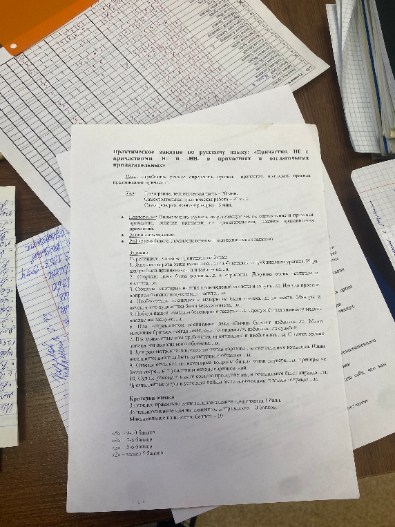 Практическое занятие по русскому языку: «Причастия. НЕ с причастиями. Н и -НН- в причастиях и отглагольных прилагательных»