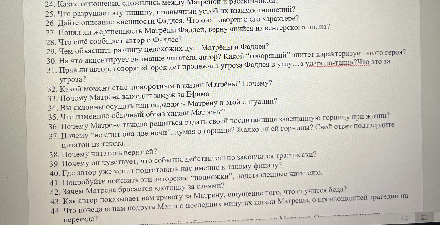24. Какие отношения сложились между Матреной и рассказчиком?