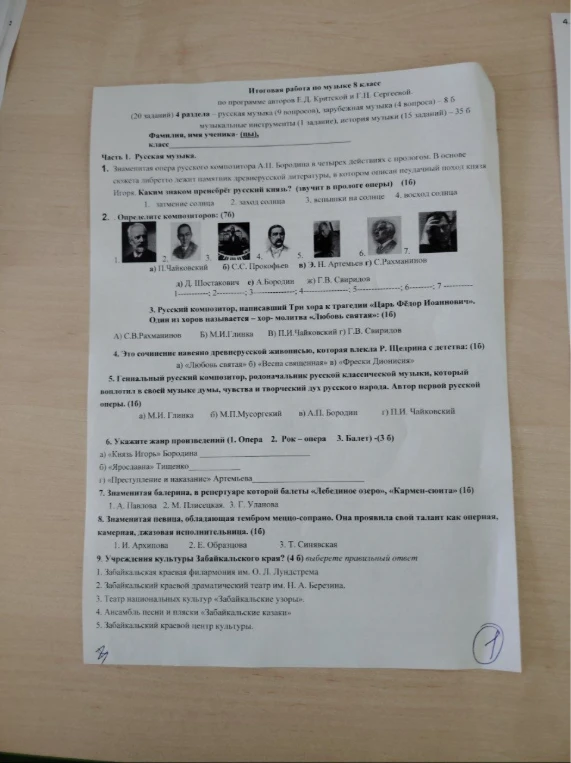 Итоговая работа по музыке 8 класс