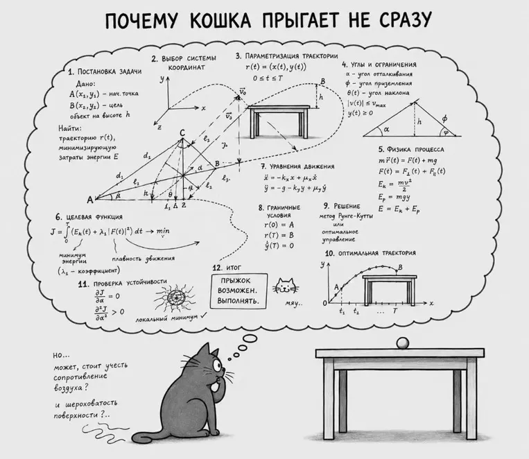 ПОЧЕМУ КОШКА ПРЫГАЕТ НЕ СРАЗУ