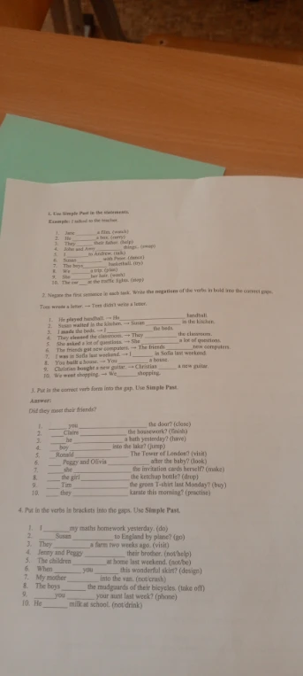 1. Use Simple Past in the statements. Example: I talked to the teacher.