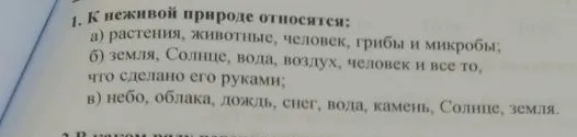 1. К неживой природе относятся: