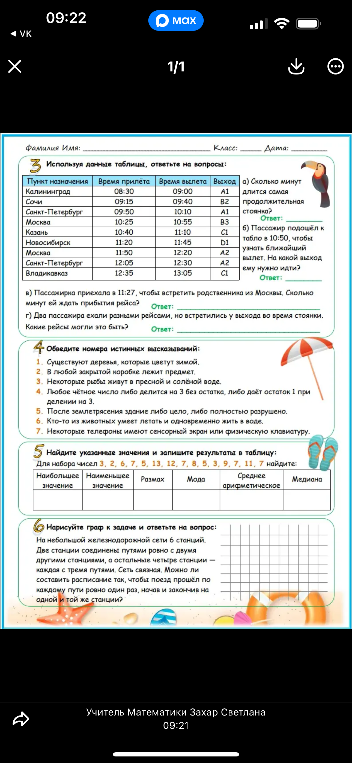 Используя данные таблицы, ответьте на вопросы: