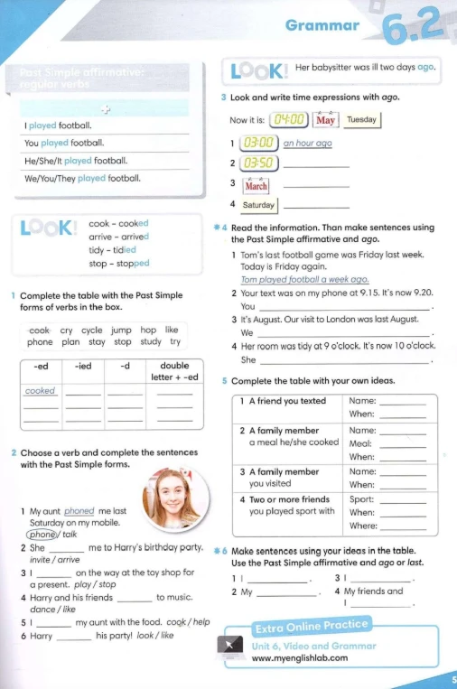 Look and write time expressions with ago.