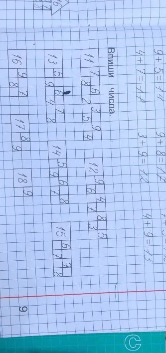 Впиши числа.