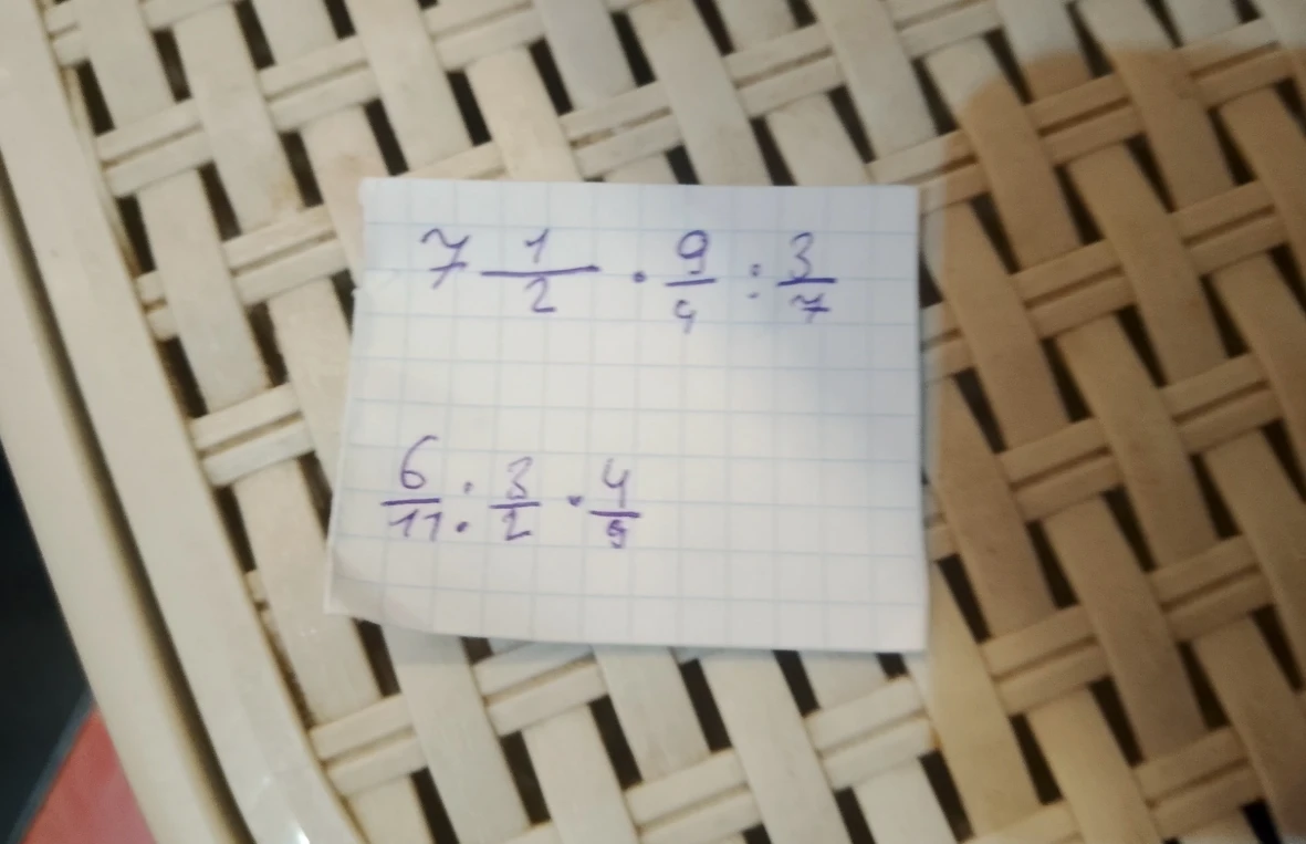 7 1/2 * 9/4 : 3/7