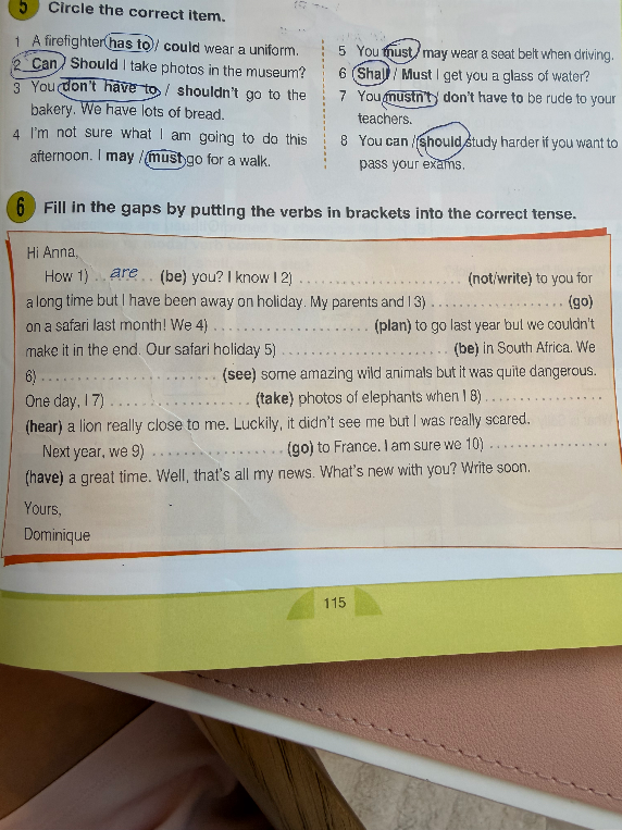 Fill in the gaps by putting the verbs in brackets into the correct tense.