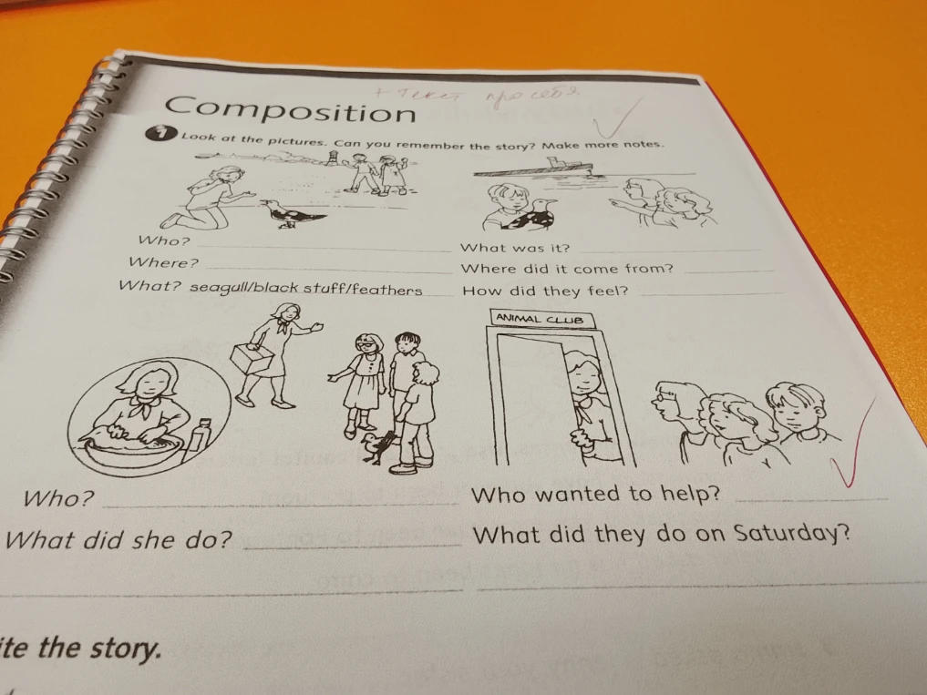 Look at the pictures. Can you remember the story? Make more notes.