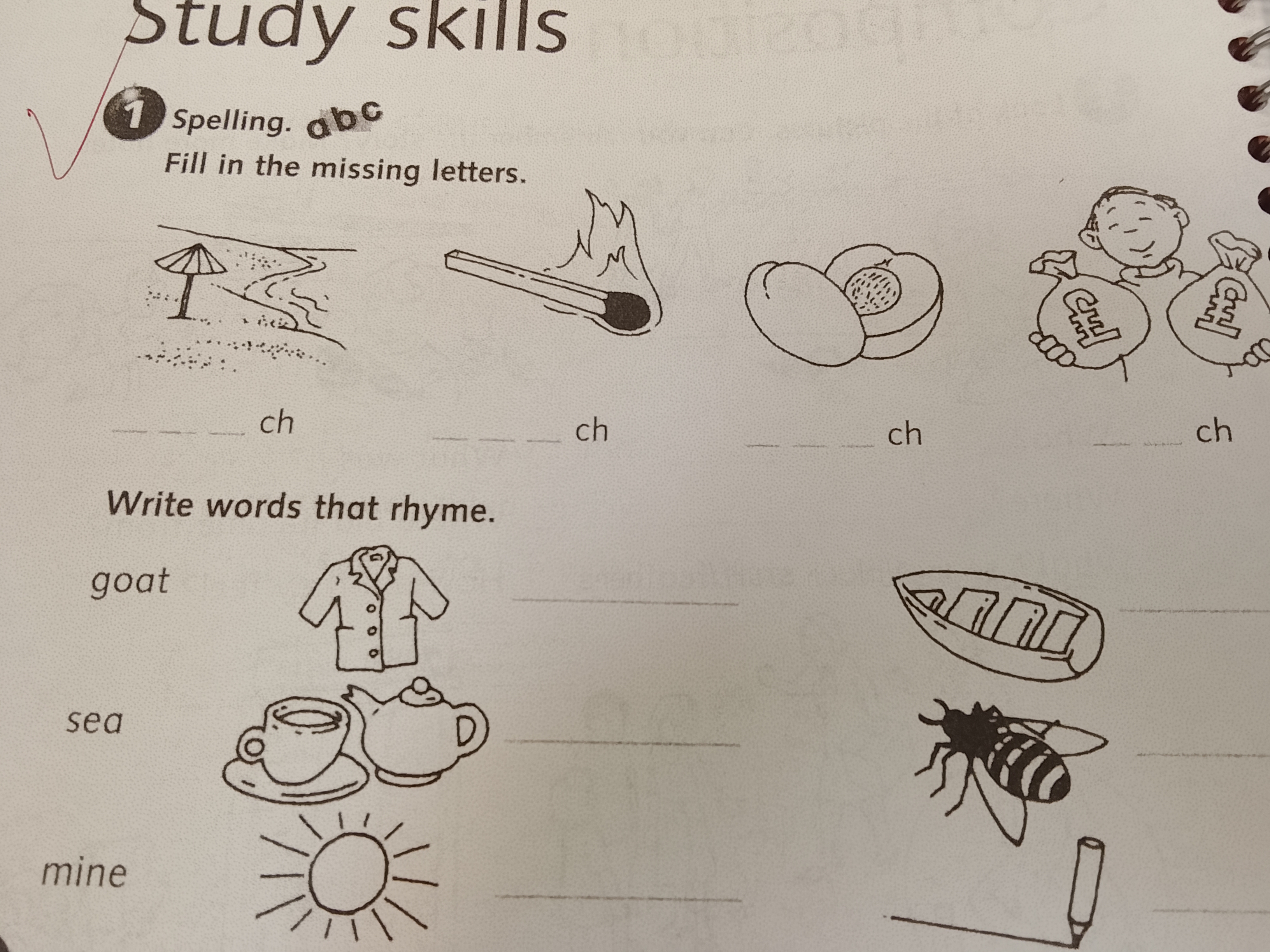 Study skills. Spelling. Fill in the missing letters.