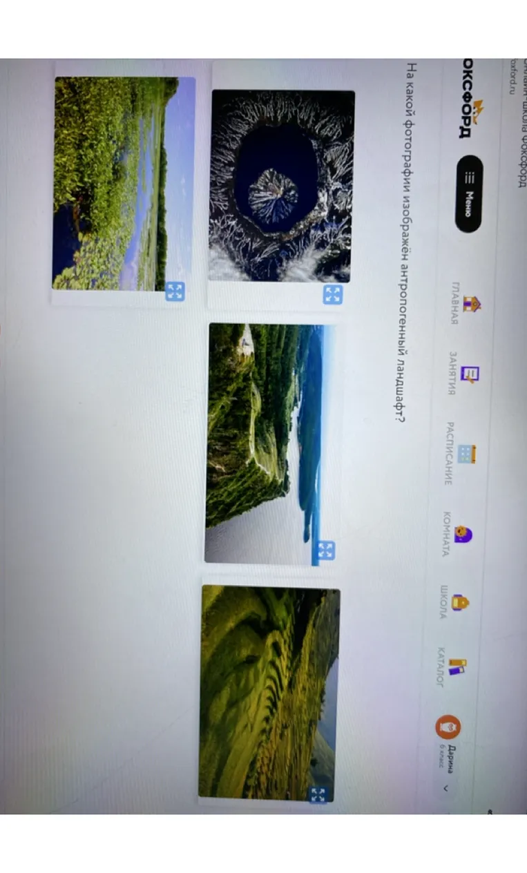 На какой фотографии изображён антропогенный ландшафт?