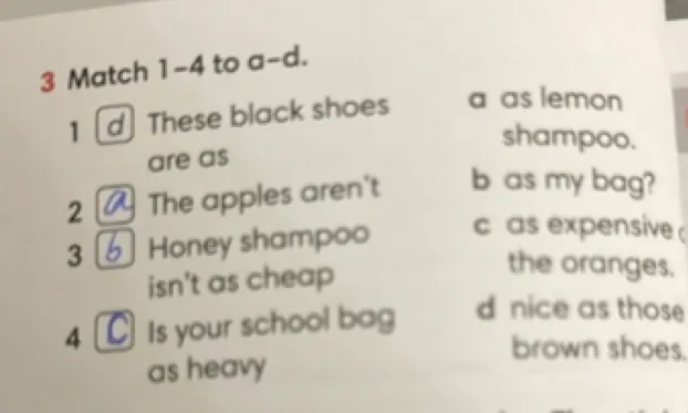 Match 1-4 to a-d.