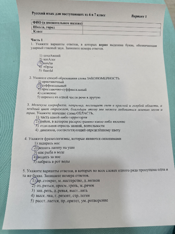 1. Укажите варианты ответов, в которых верно выделена буква, обозначающая ударный гласный звук. Запишите номера ответов.