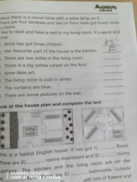 This is a typical English house. It has got 1) floors.