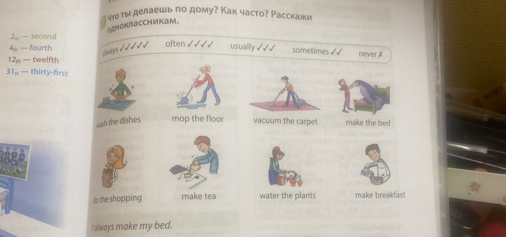 Что ты делаешь по дому? Как часто? Расскажи одноклассникам.