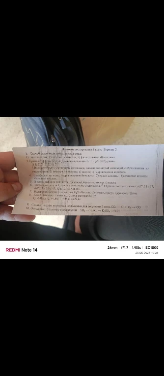 Итоговое тестирование 8 класс Вариант 2