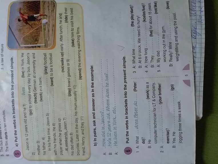 Put the verbs in brackets into the present simple.