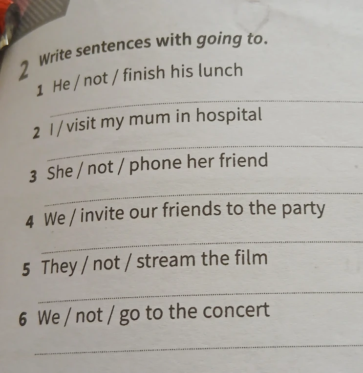 Write sentences with going to.