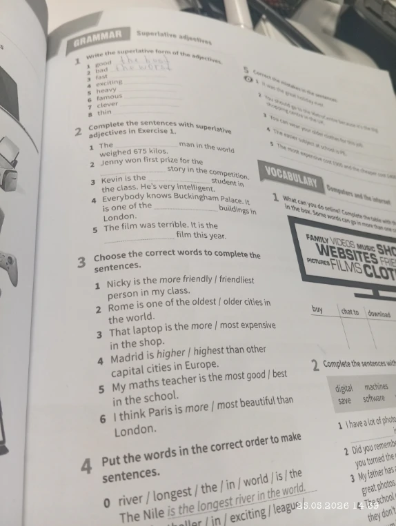 Write the superlative form of the adjectives.