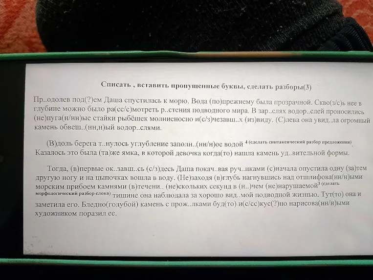 Списать , вставить пропущенные буквы, сделать разборы(3)