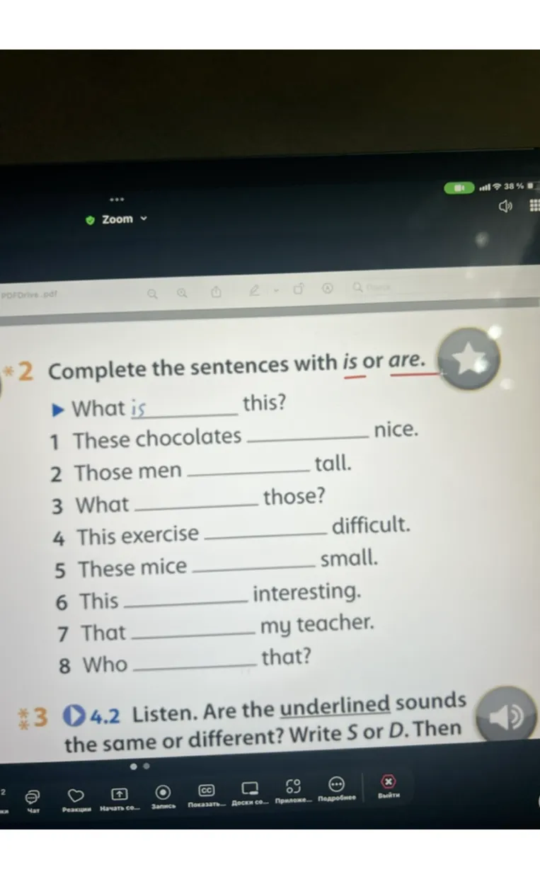 Complete the sentences with is or are.