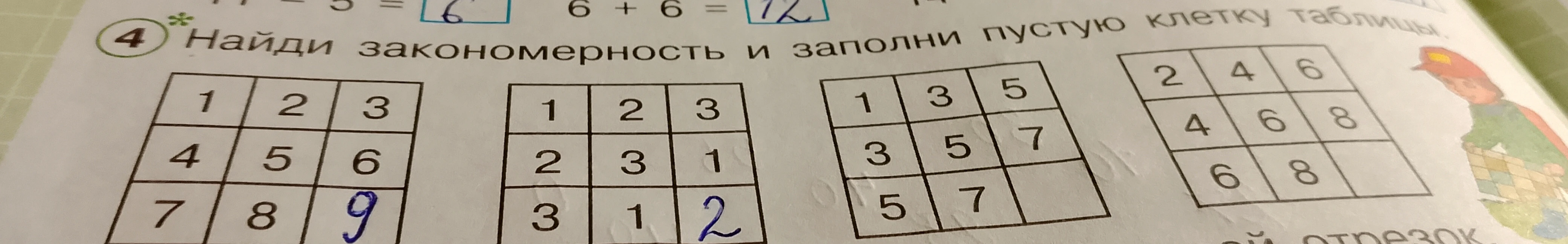 Найди закономерность и заполни пустую клетку таблицы.