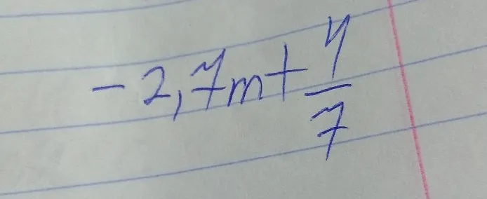-2,7m + 4/7