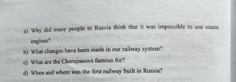 a) Why did many people in Russia think that it was impossible to use steam engines?
