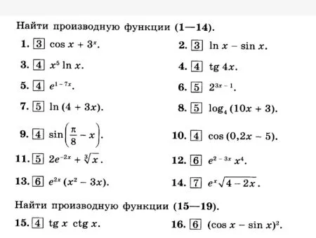 Найти производную функции (1-14).