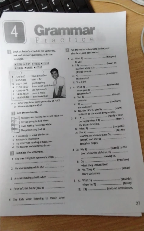 Join the sentences. My heart was beating faster and faster as...