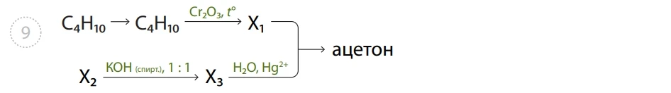 Реши цепочку номер 9, подробно распиши реакции