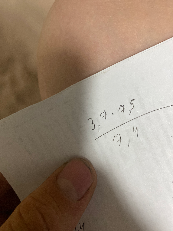 3,7 * 7,5 / 7,4