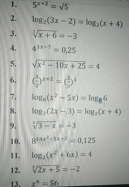 1. 5^{x+2} = √5