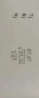87,8^3, корень квадратный из 35,36, корень четвертой степени из 47