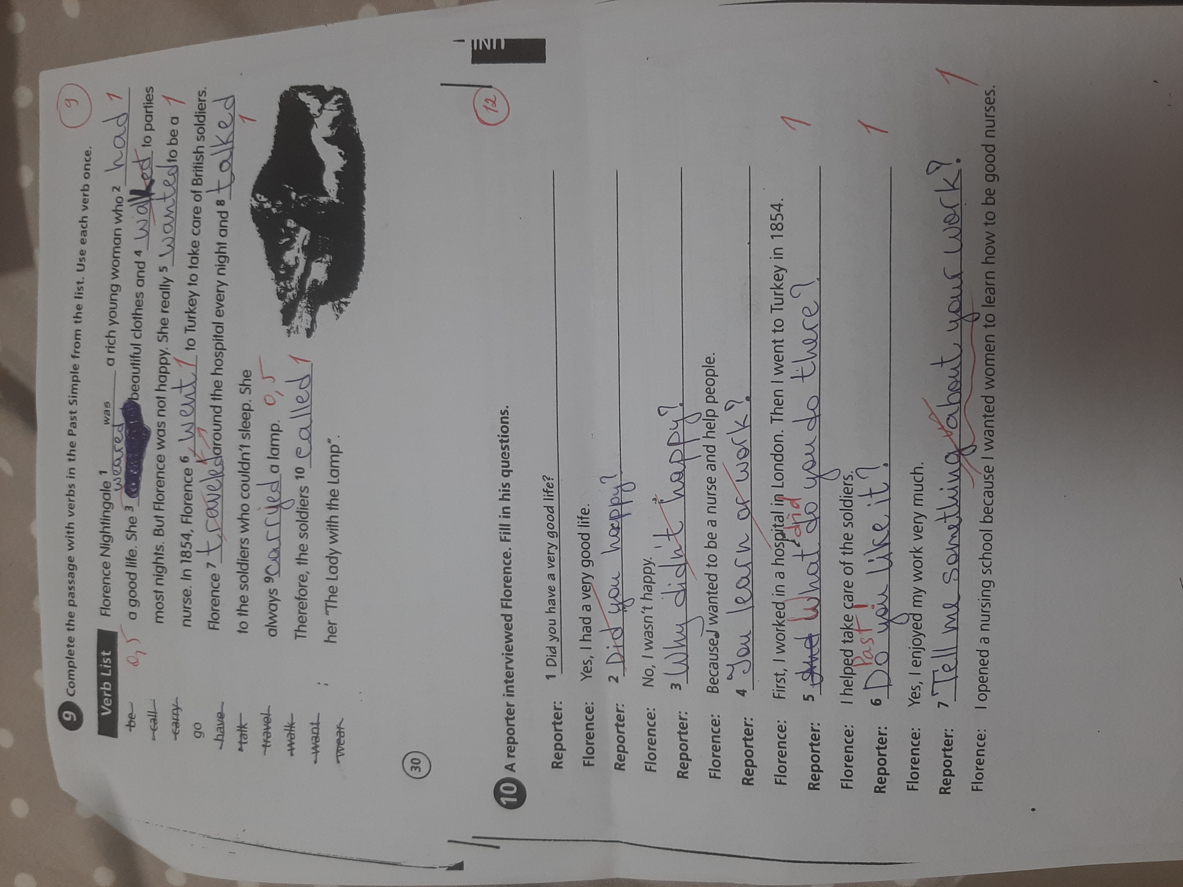 Complete the passage with verbs in the Past Simple from the list. Use each verb once.