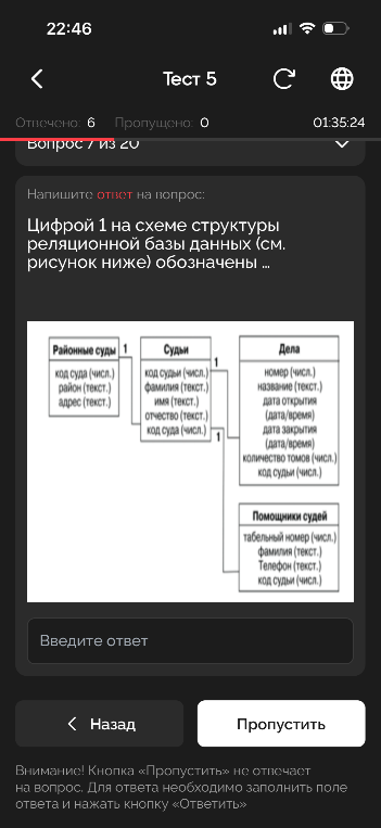 Цифрой 1 на схеме структуры реляционной базы данных (см. рисунок ниже) обозначены ...