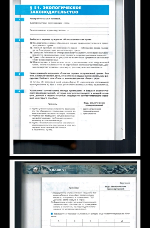 § 51. ЭКОЛОГИЧЕСКОЕ ЗАКОНОДАТЕЛЬСТВО. 1) Раскройте смысл понятий.